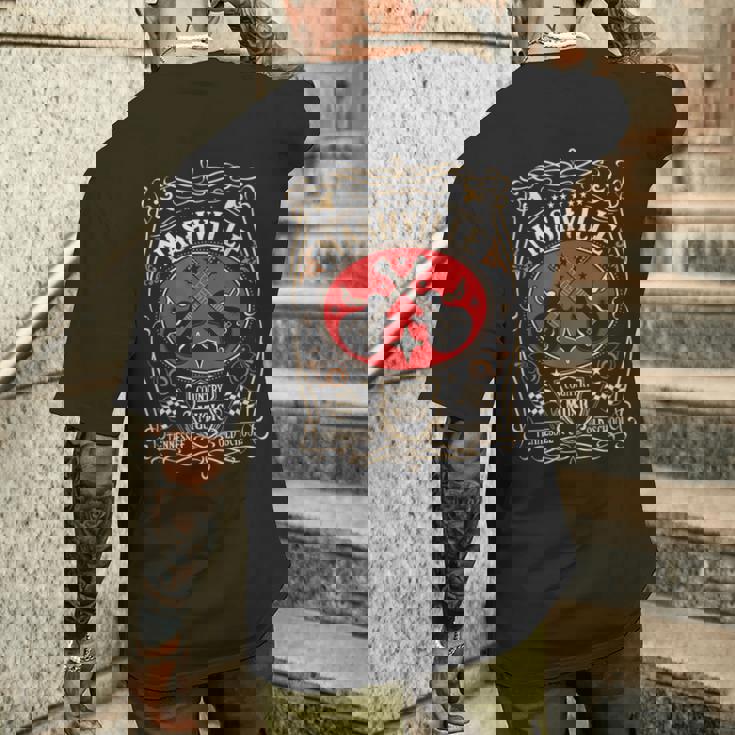 ナッシュビル テネシー レトロ カントリー ミュージック ヴィンテージ メンズTシャツ バックプリント 彼への贈り物