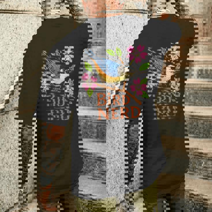 ナツハッチ 鳥 オタク ハナミズキ 木 アート メンズTシャツ バックプリント 彼への贈り物