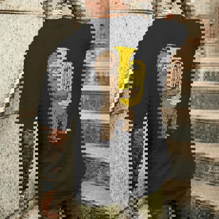 ナマケモノ 恋人 チューバ プレーヤー ミュージック ビッグバンド チューバ メンズTシャツ バックプリント 彼への贈り物