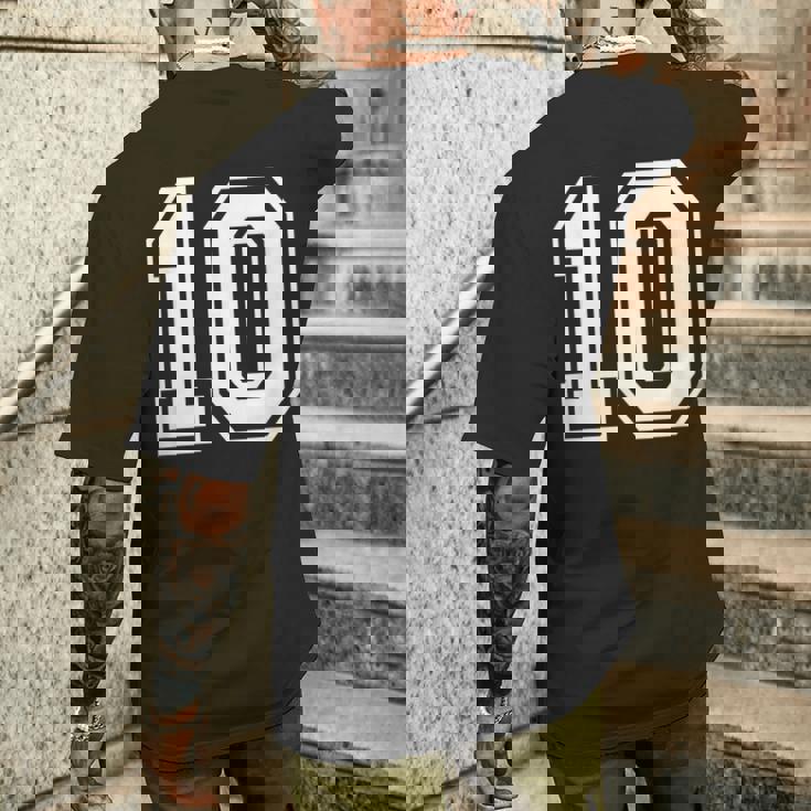 ナンバー10 誕生日ギフト スポーツ選手 チーム番号入りジャージ メンズTシャツ バックプリント 彼への贈り物