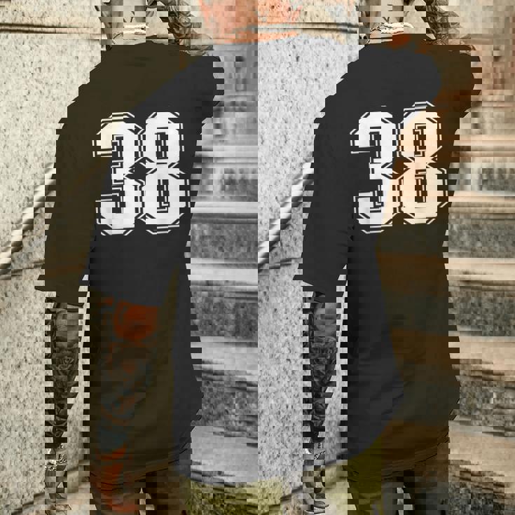 ナンバー38 スポーツ ナンバープレイヤー ナンバー38 メンズTシャツ バックプリント 彼への贈り物
