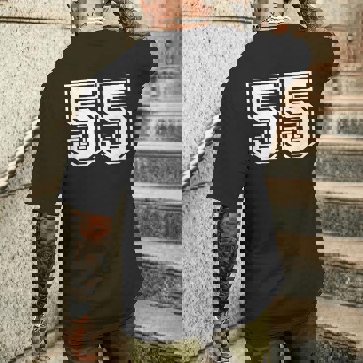 ナンバー55 スポーツジャージ ラッキーお気に入り番号 メンズTシャツ バックプリント 彼への贈り物