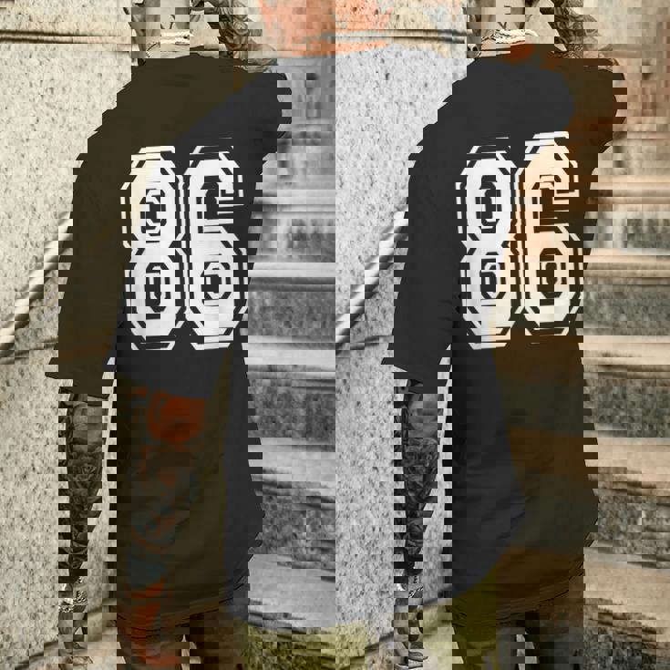 ナンバー86 86歳の誕生日ギフト選手チーム番号入りジャージ メンズTシャツ バックプリント 彼への贈り物