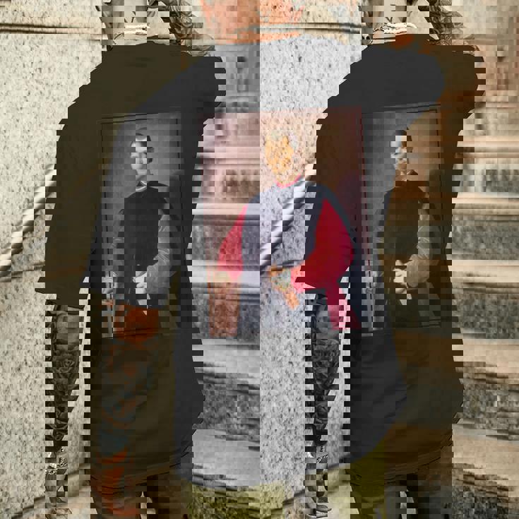 ニコロ・マキャヴェリ 肖像画1600 メンズTシャツ バックプリント 彼への贈り物