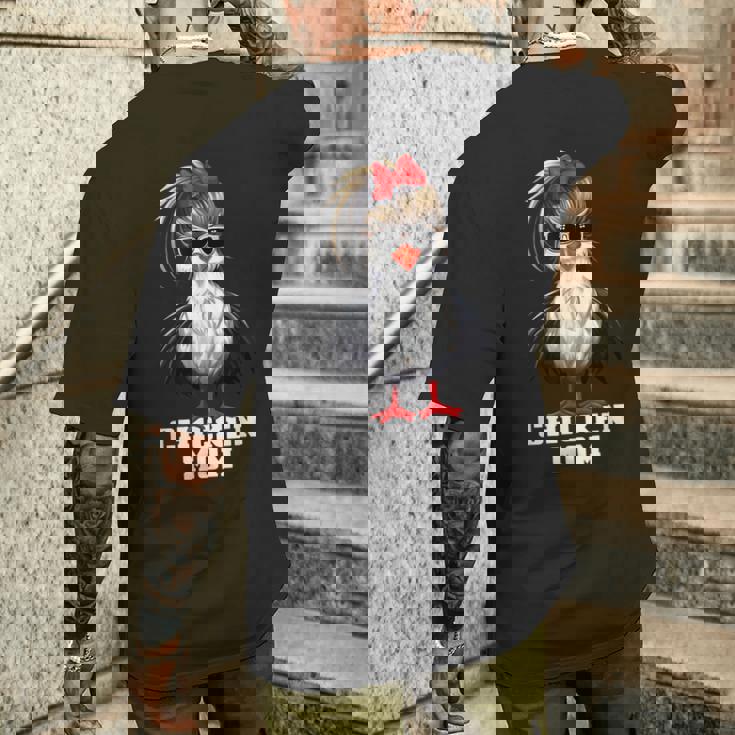 ニワトリ ママ 農業 農家 鶏牧場 面白い 鶏 メンズTシャツ バックプリント 彼への贈り物