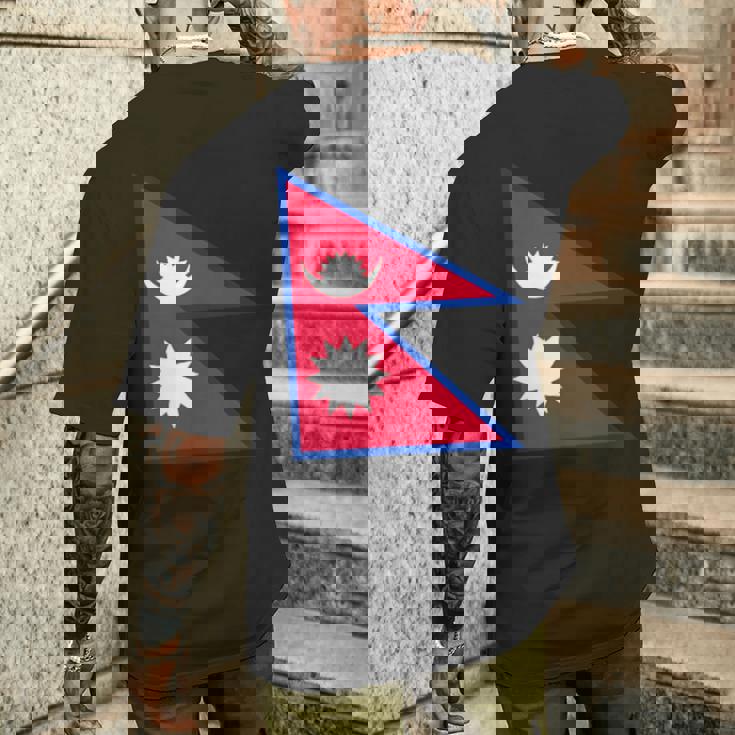 ネパール国旗 メンズTシャツ バックプリント 彼への贈り物