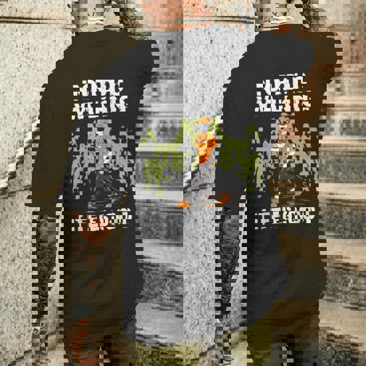 ノルディック ウォーキング ランニング スポーツ ハイキング フィットネス ウォーキング ランニング メンズTシャツ バックプリント 彼への贈り物