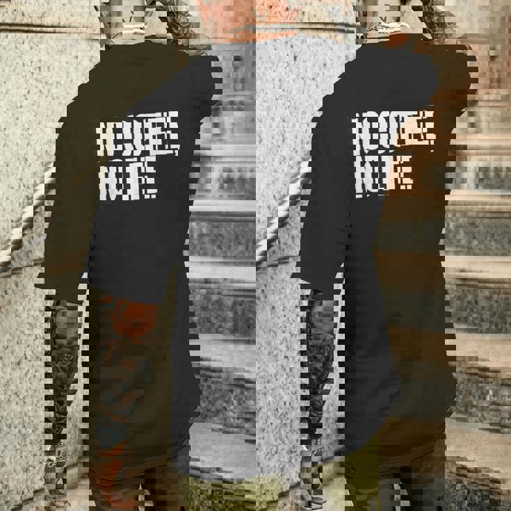 ノー・コーヒー・ノー・ライフ メンズTシャツ バックプリント 彼への贈り物