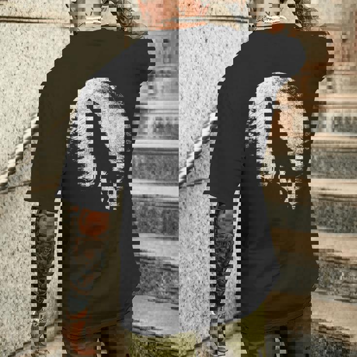 ハウリングウルフ 月光 森 シルエット 荒野 メンズTシャツ バックプリント 彼への贈り物