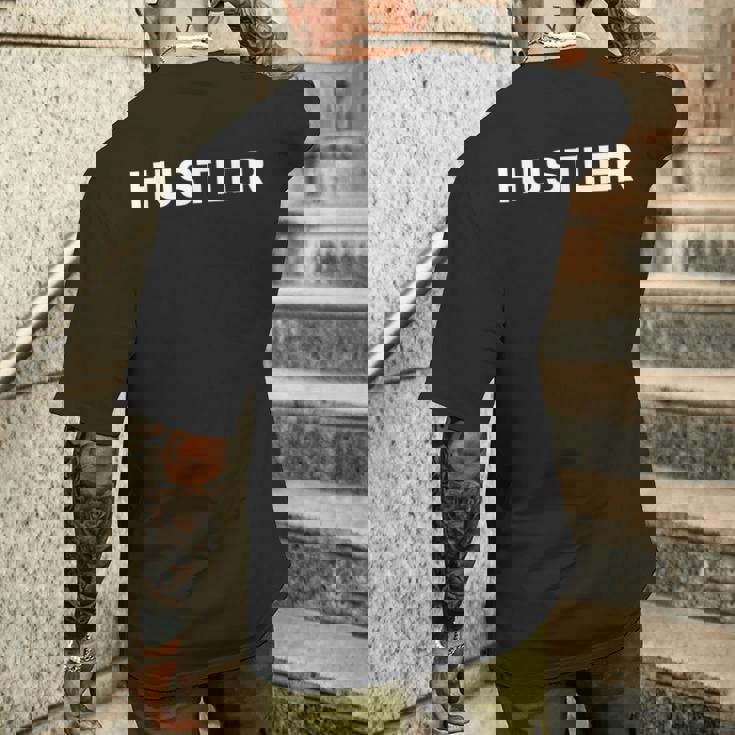 ハスラー 半袖 シンプル 白文字 メンズTシャツ バックプリント 彼への贈り物