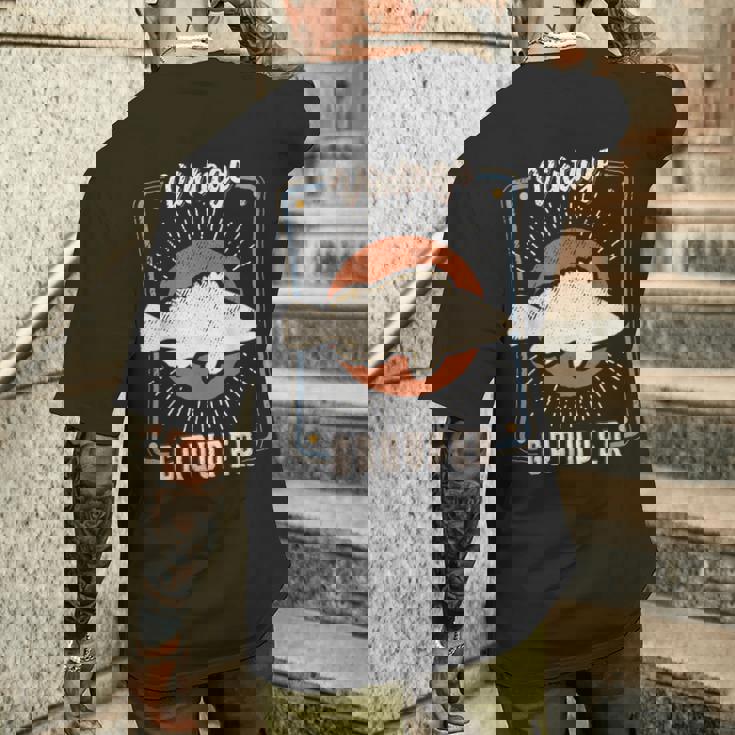 ハタ 魚 ヴィンテージ レトロ クラシック 動物 愛 メンズTシャツ バックプリント 彼への贈り物