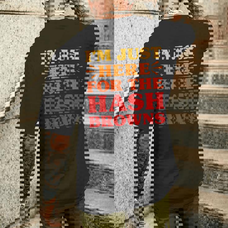 ハッシュブラウンズ I Love Hash Browns面白い食べ物 ハッシュブラウンズ好き メンズTシャツ バックプリント 彼への贈り物