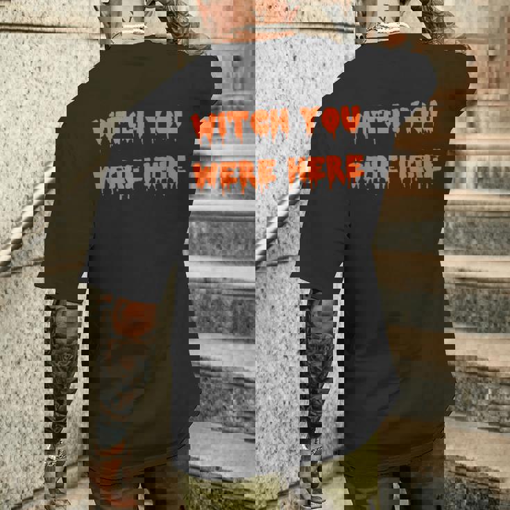 ハッピーハロウィン魔女 You Were Here 不気味なコスチューム メンズTシャツ バックプリント 彼への贈り物