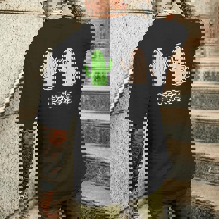 ハニワ くん & サボテン『トモダチ』 埴輪【ゆるフレンズ】歴史土器 キャラクター かわいい イラスト メンズTシャツ バックプリント 彼への贈り物