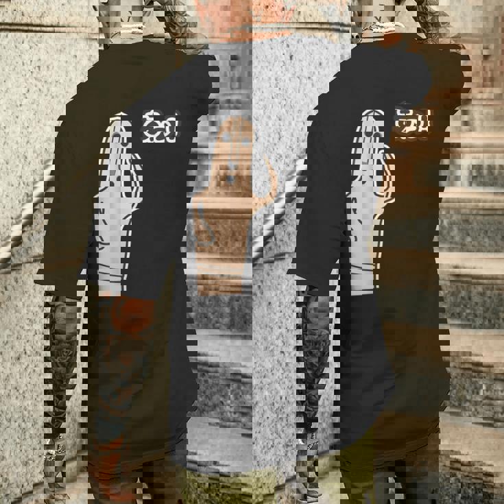 ハニワ 埴輪『あっ！』【踊る埴輪 男】歴史土器 シンプル かわいい イラスト 面白い メンズTシャツ バックプリント 彼への贈り物