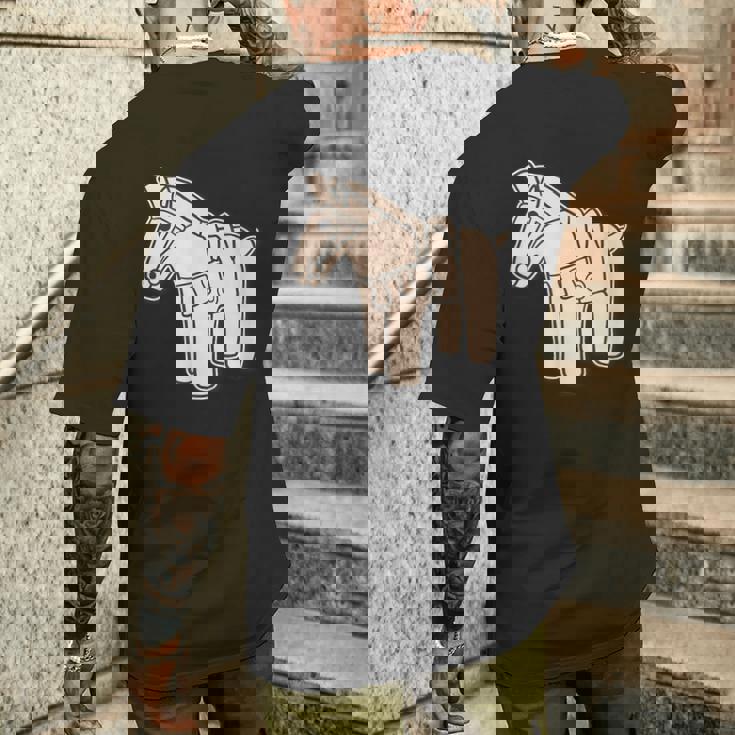 ハニワの馬 埴輪【ゆるフレンズ】歴史土器 シンプル かわいい イラスト メンズTシャツ バックプリント 彼への贈り物