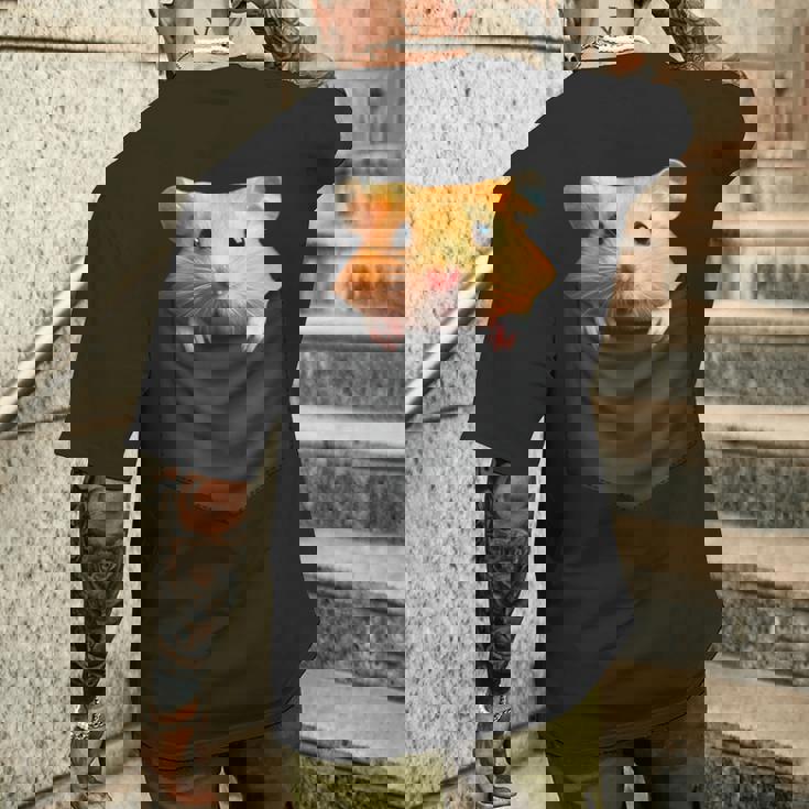 ハムスター 面白いtシャツ ポケット かわいい メンズ 子供 おもしろ 服 雑貨 グッズ ネタ ゆるキャラ メンズTシャツ バックプリント 彼への贈り物