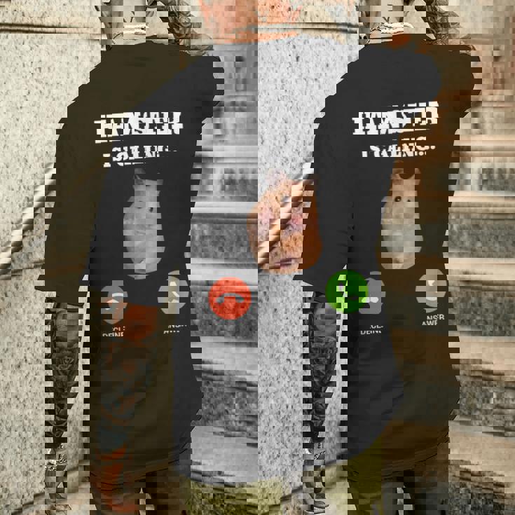 ハムスターミームが呼んでいます メンズTシャツ バックプリント 彼への贈り物