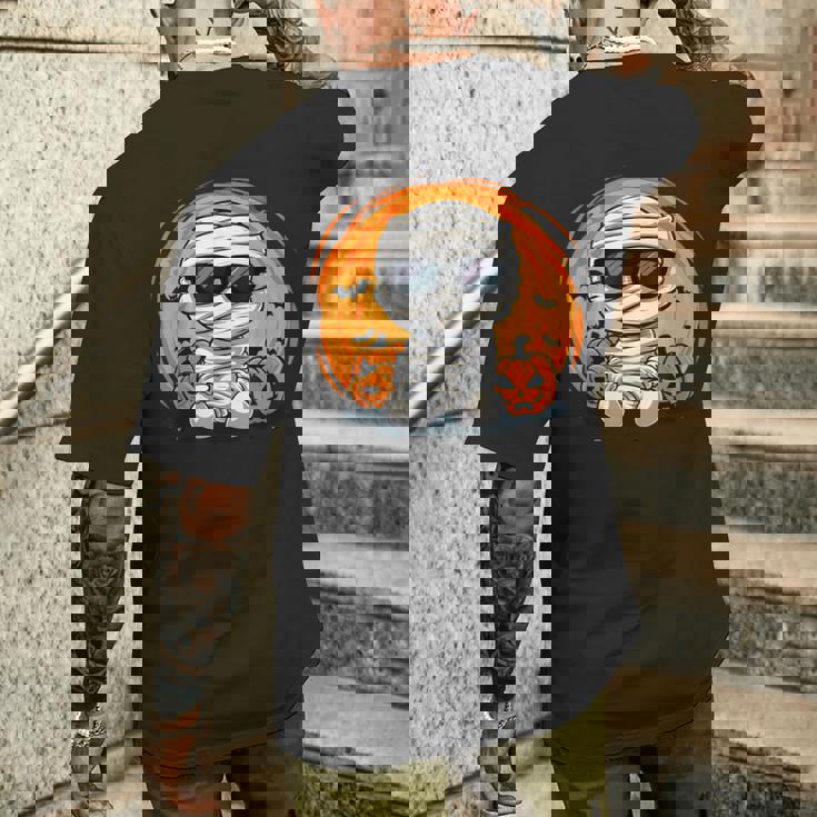 ハロウィン コスチューム ミイラ 怖い パンプキン ランタン コウモリ ゴースト メンズTシャツ バックプリント 彼への贈り物