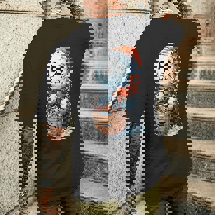 ハロウィン 雪だるま コスチューム ゴースト 動物 ブーー 不気味 メンズTシャツ バックプリント 彼への贈り物