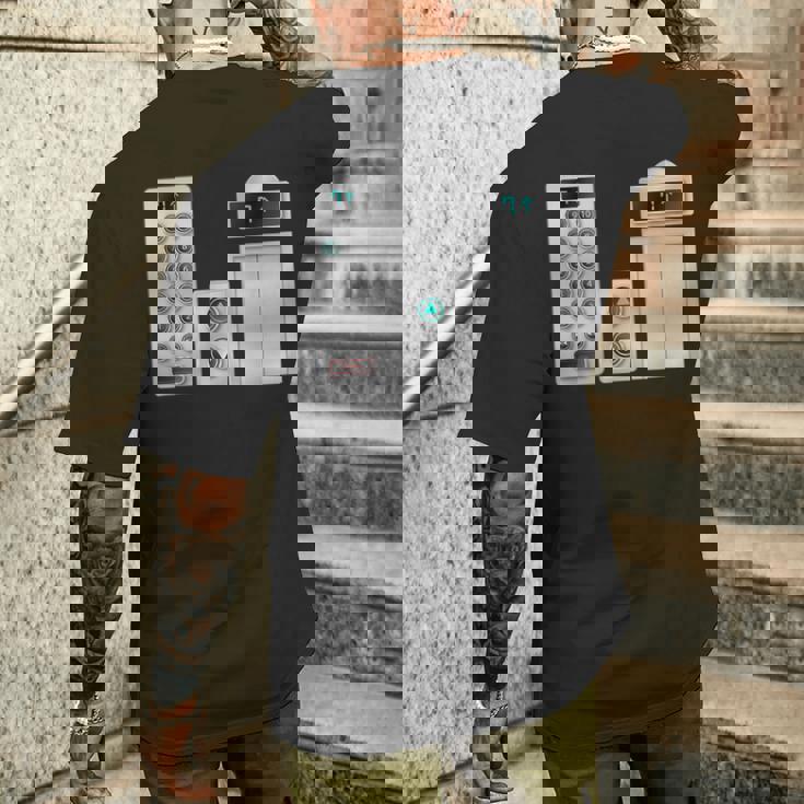 ハロウィンコスチューム、クールなエレベーターボタンアート メンズTシャツ バックプリント 彼への贈り物