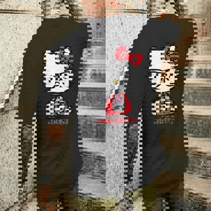 ハローキティ Usデザイン メガネ メンズTシャツ バックプリント 彼への贈り物