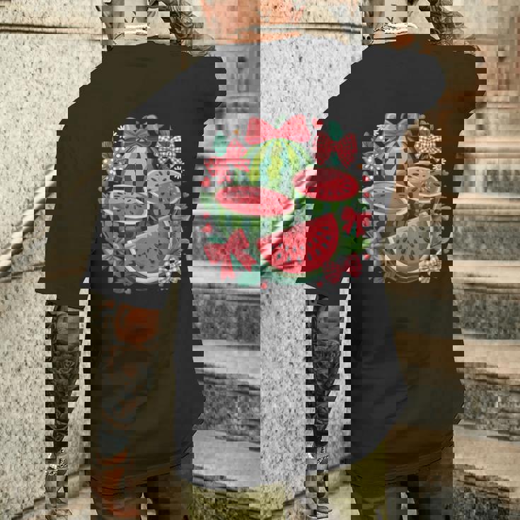 ハローサマー 2025 ガールズ スイカ おもしろバケーション キッズ メンズTシャツ バックプリント 彼への贈り物