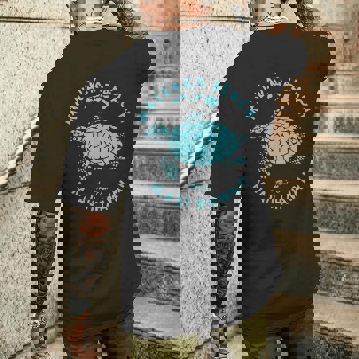 ハワイ ホヌ ウミガメ マルカビーチ マウイ メンズTシャツ バックプリント 彼への贈り物