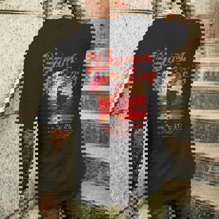 ハワイ ワイメア ベイ サーフィン ヴィンテージ ハワイアン メンズTシャツ バックプリント 彼への贈り物