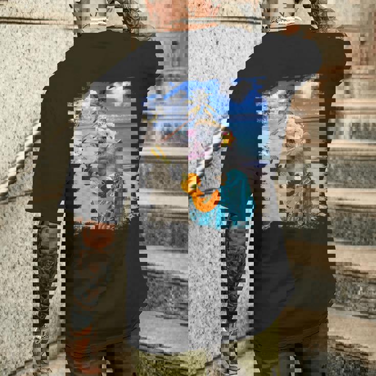 ハワイのトロピカルポッサム、アロハオポッサム。 メンズTシャツ バックプリント 彼への贈り物