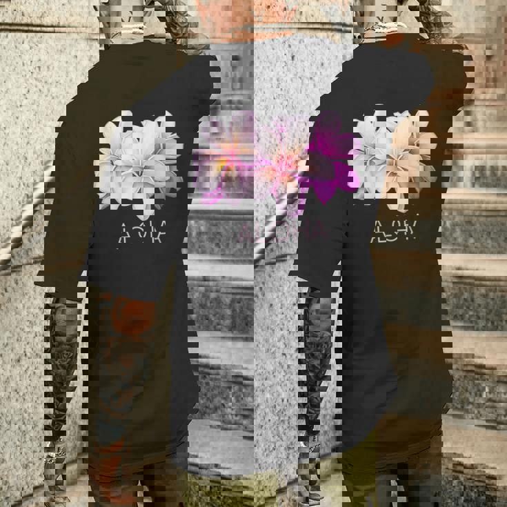 ハワイアンアロハプルメリアアート メンズTシャツ バックプリント 彼への贈り物