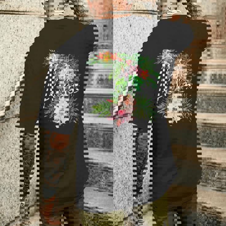 ハワイアンハイビスカスの花 アロハ メンズTシャツ バックプリント 彼への贈り物