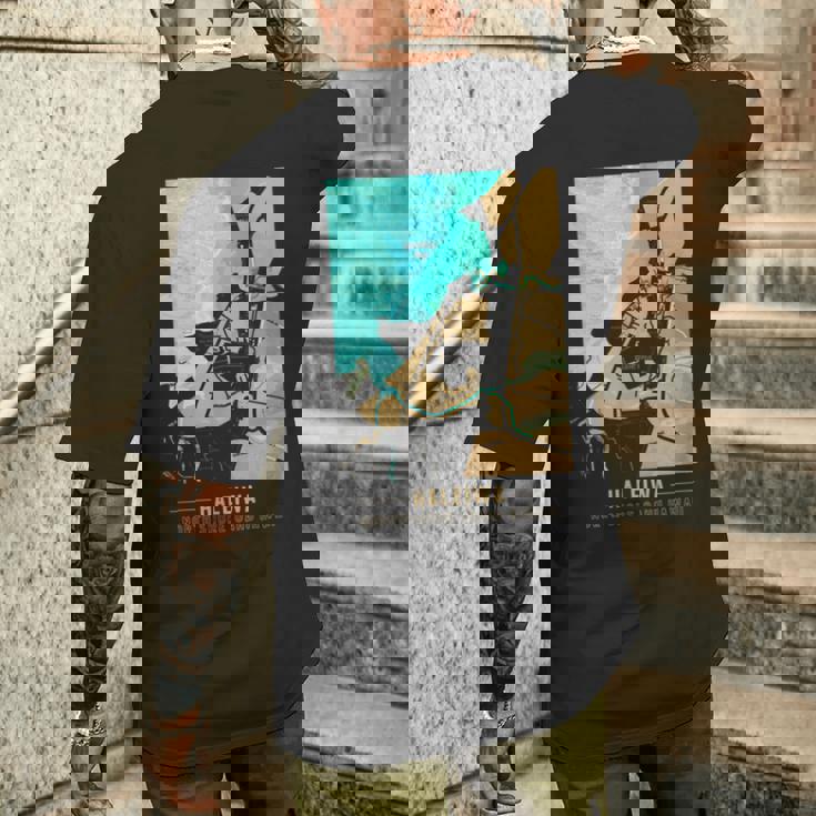 ハワイハレイワ ノースショア オアフ地図 メンズTシャツ バックプリント 彼への贈り物