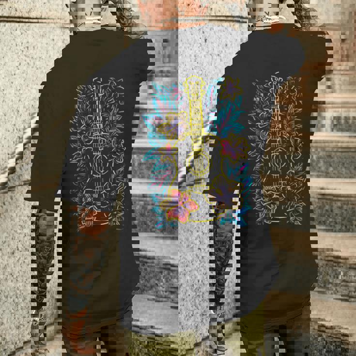 ハワイ・ミュージック レトロ・ルック・ウクレレ メンズTシャツ バックプリント 彼への贈り物