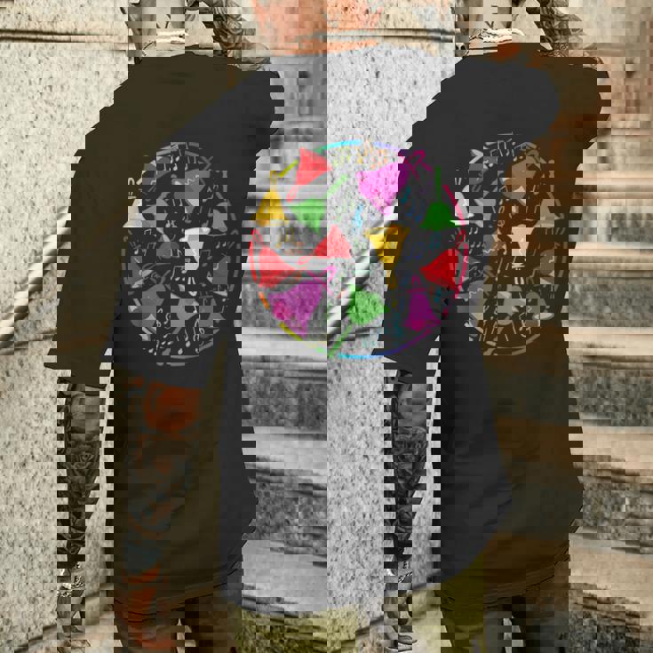 ハンドベルの色 メンズTシャツ バックプリント 彼への贈り物