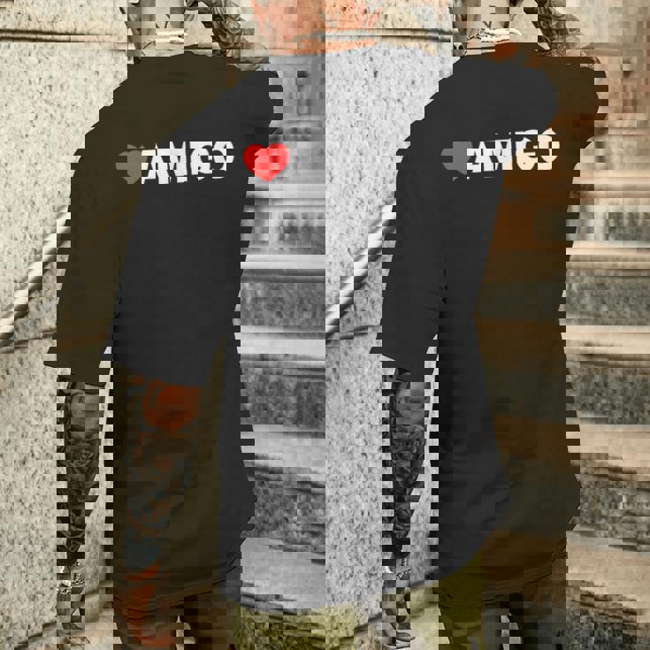 ハート アミーゴ ミニマリストのラブスタイル メンズTシャツ バックプリント 彼への贈り物