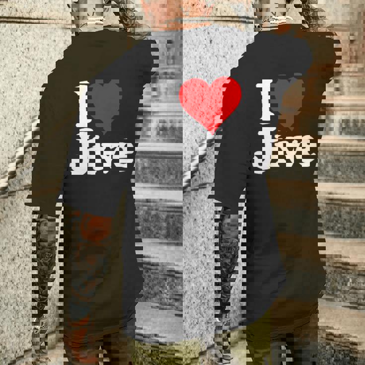 ハートジャイブジャズダンスミュージックが大好き メンズTシャツ バックプリント 彼への贈り物