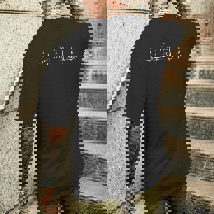 ハートビート トイプードル プードル トイプードル好き 愛犬家 心電図 犬の飼い主 トイプードル の飼い主 犬好き 犬 メンズTシャツ バックプリント 彼への贈り物