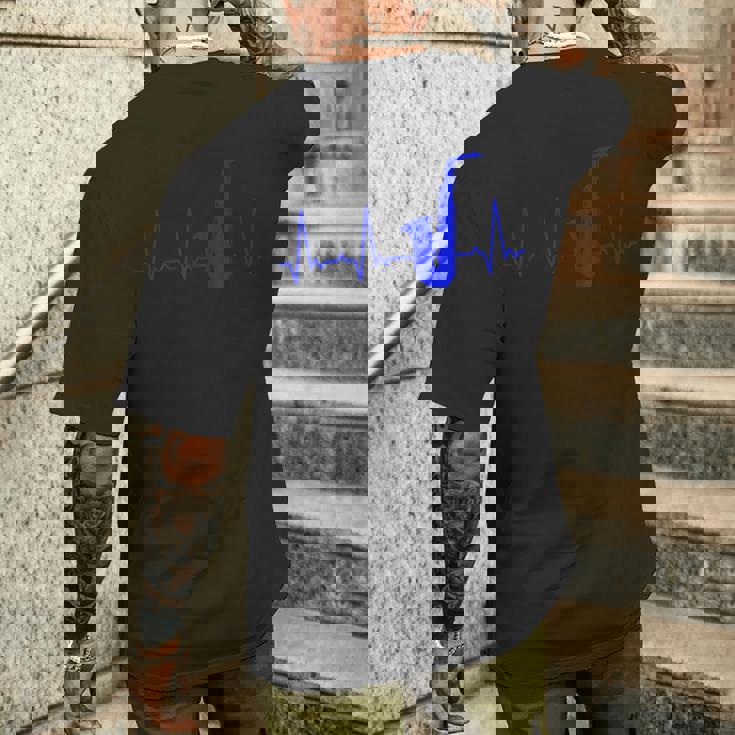 ハートビートサックス メンズTシャツ バックプリント 彼への贈り物