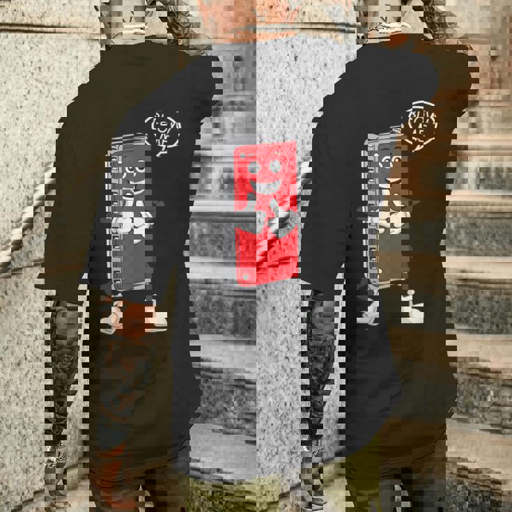 ハーモニカプレーヤー フレンチハープ ブルース ミュージシャン メンズTシャツ バックプリント 彼への贈り物