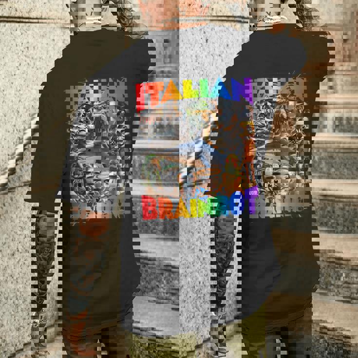 バイラルイタリアンブレインロットミーム-イタリアンブレインロット。 メンズTシャツ バックプリント 彼への贈り物