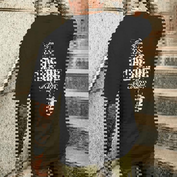 バスクラリネット奏者のためのクラリネットユーモア 面白いバスクラリネット Bass Clarinet メンズTシャツ バックプリント 彼への贈り物