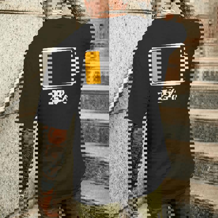 バッテリー25 残り25 バッテリーtシャツバッテリー低 メンズTシャツ バックプリント 彼への贈り物