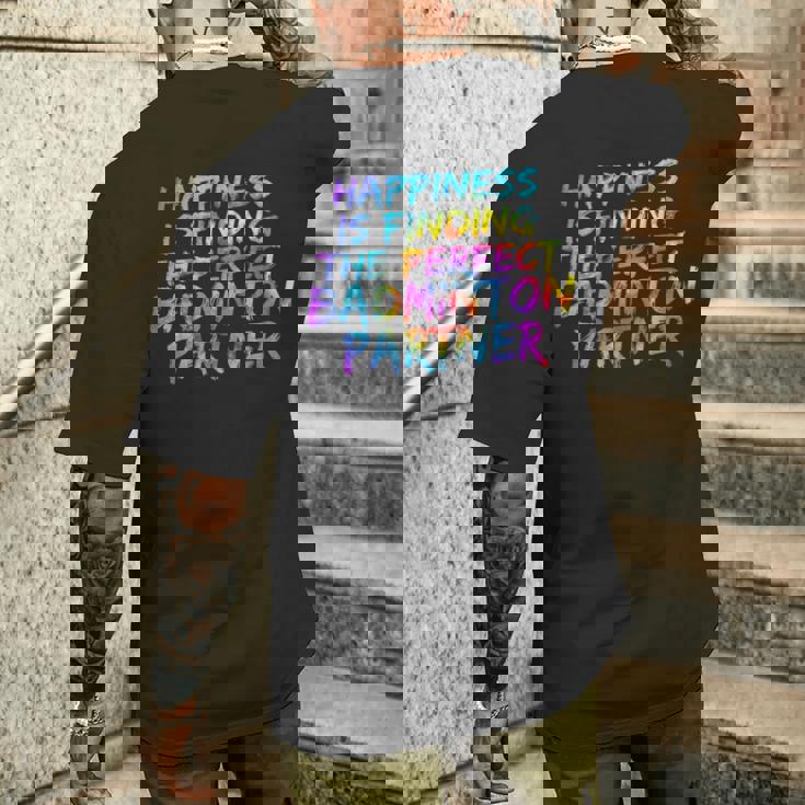 バドミントン ダブルスのパートナー選手 バドミントン チーム メンズTシャツ バックプリント 彼への贈り物