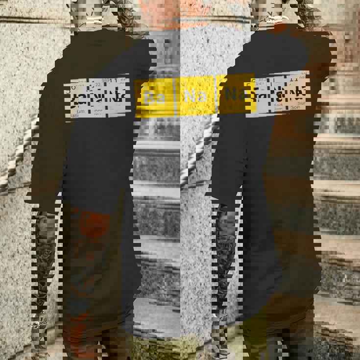 バナナおかしい化学元素周期表食品科学 メンズTシャツ バックプリント 彼への贈り物