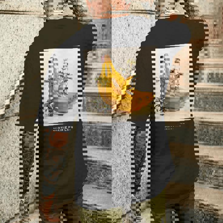 バナナの波はよく滑る メンズTシャツ バックプリント 彼への贈り物