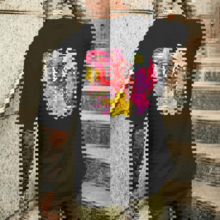 バリの花 ワードアート バリ島インドネシア土産 メンズTシャツ バックプリント 彼への贈り物