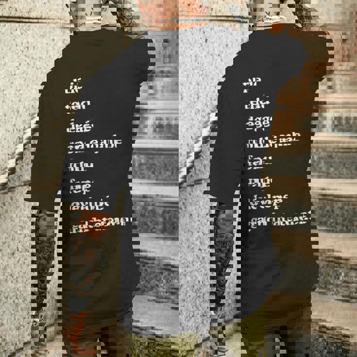 バレエダンサー用語 ダンス用語 メンズTシャツ バックプリント 彼への贈り物