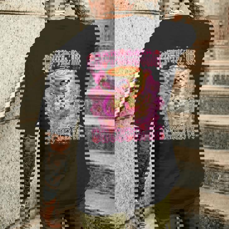 バレリーナ カプチーナ Ai ジェネラーレ イタリアンキャラクター ブレイン メンズTシャツ バックプリント 彼への贈り物