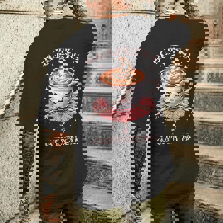 バレリーナ カプチーノ おもしろスローガン イタリアンブレイン レッド メンズTシャツ バックプリント 彼への贈り物